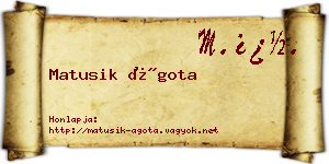 Matusik Ágota névjegykártya